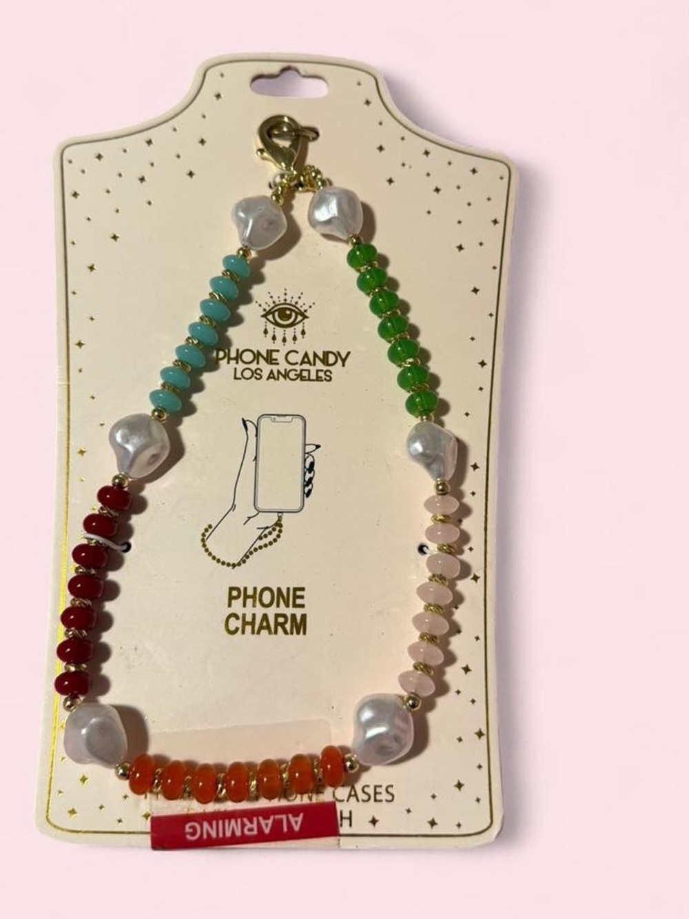 Phone Candy Los Angeles Multicolor Beaded Phone Charm with Pearlescent Accents